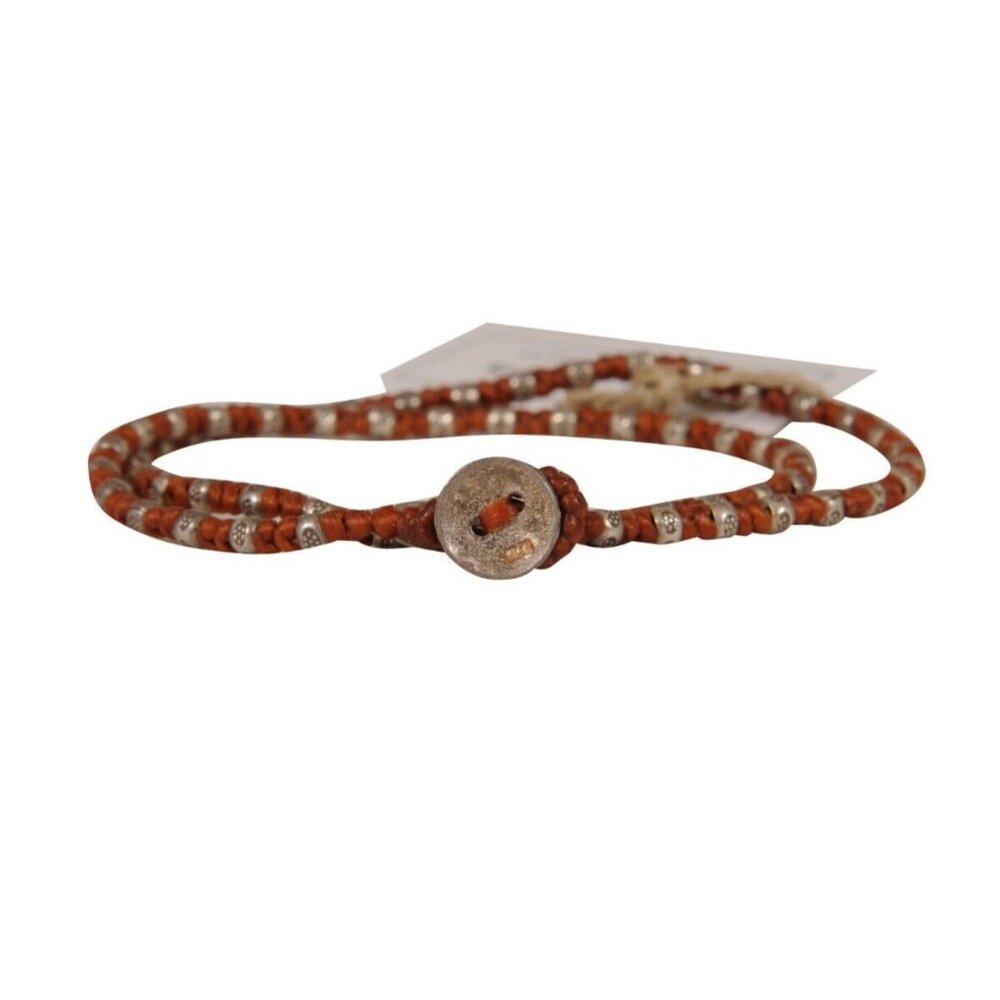 M Cohen By Maor Rope Bracelet Rust Red Brown 925 Silver Wrap Around Wristlet